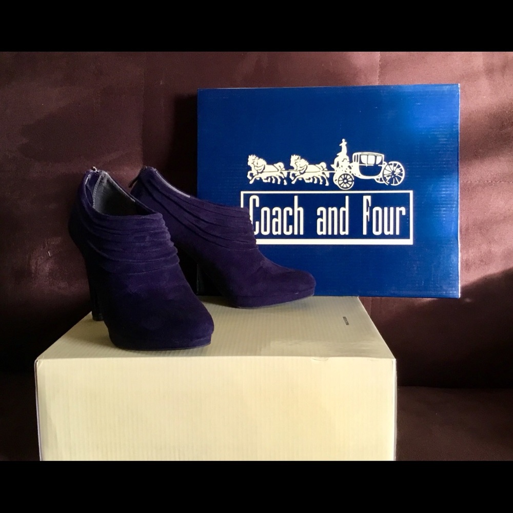 COPY - Coach and Four Suede Ankle Booties